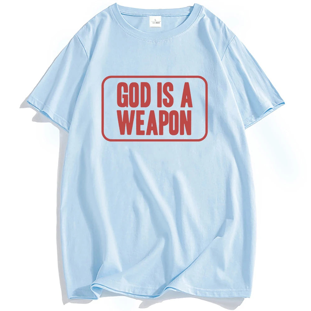 God Is A Weapon Tee Falling in Reverse Rock Band T-shirt Cotton Summer Short Sleeve Unisex Streetwear Hip Hop Grunge Men T Shirt