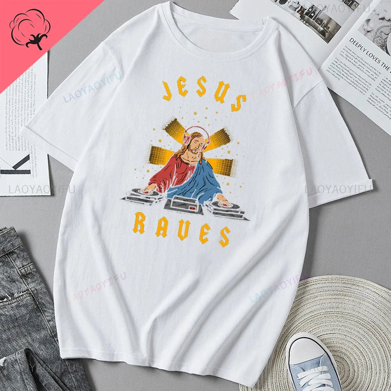 Jesus Vs Satan in A Boxing Match Funny Cotton Men's Clothing Not Today Satan John 14 6 Christian Unisex Street Trend Tshirt