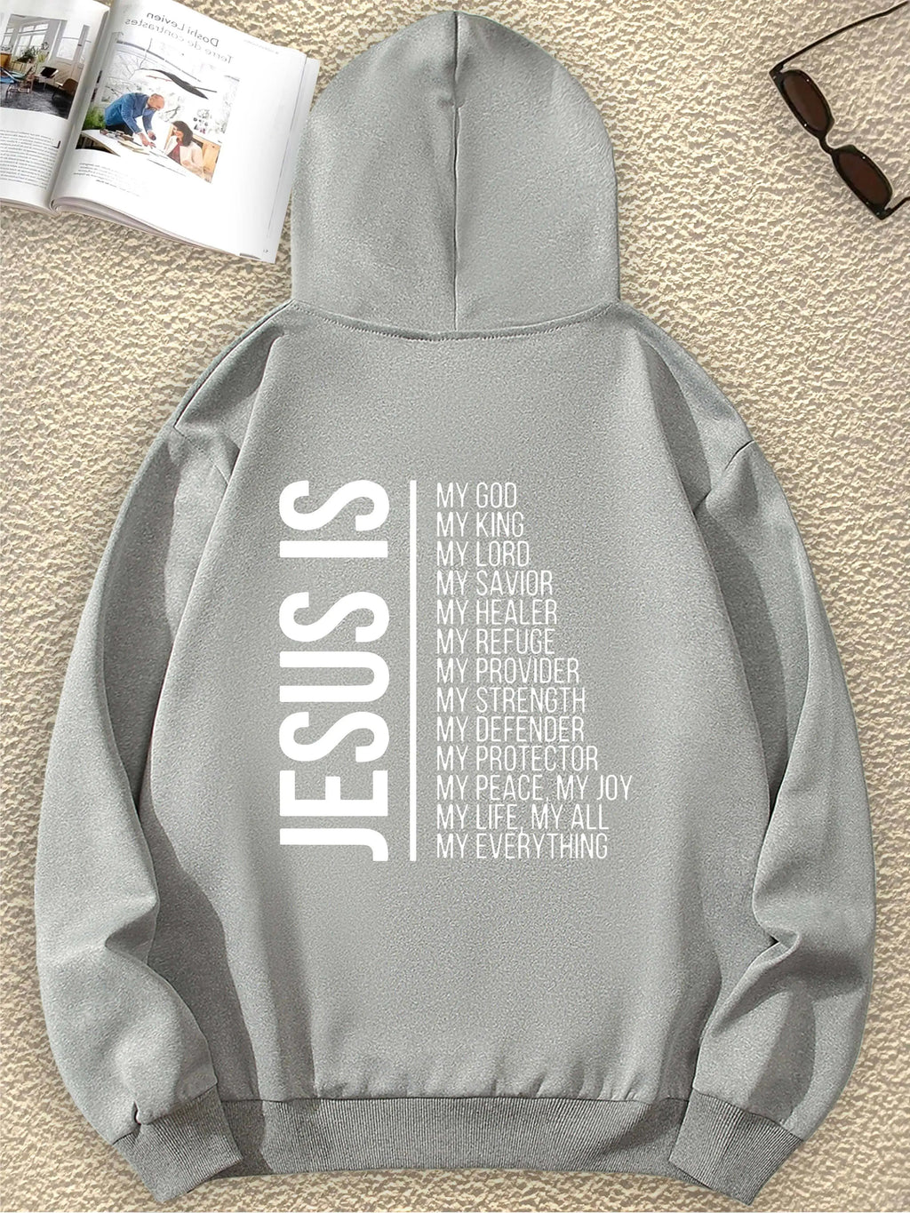 JESUS Fashion Interesting Letter Graphic Print Sweatshirt Print Pullover Hoodie For Women Casual Fashion Casual HipHop Harajuku