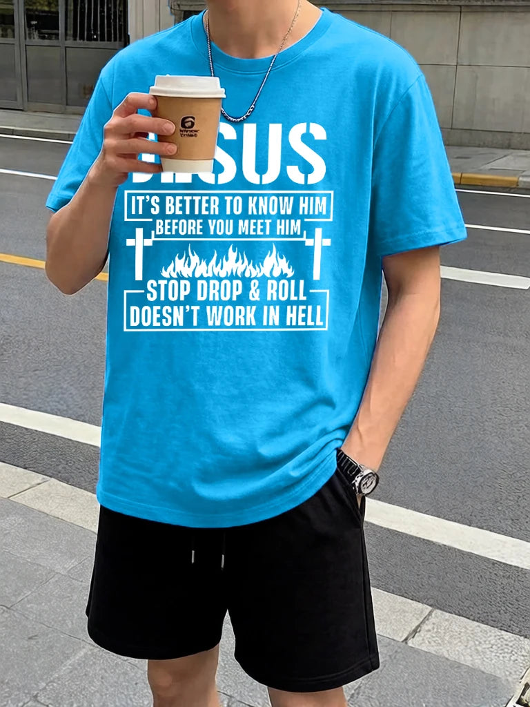 You Need To Understand Jesus Prints Beach Breathable Pants Man'S Sets Summer Simple Sport Clothes Cotton Commute O-Neck T-Shirt