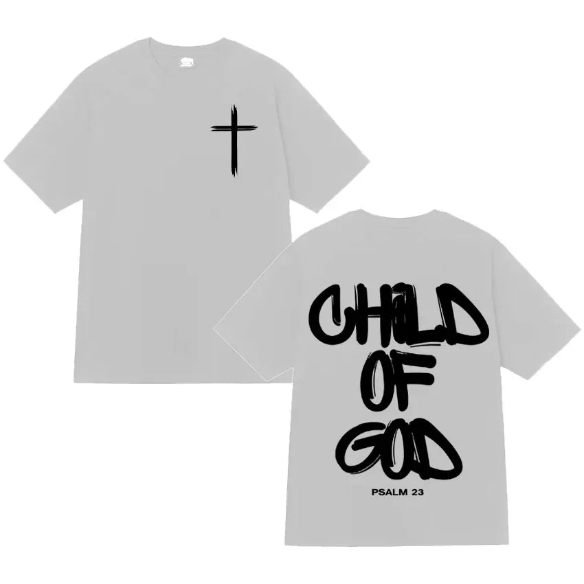 Food of God Bible Christian Jesus Pattern Printed T-shirt Men's Cotton Loose Casual High Quality Street Wear