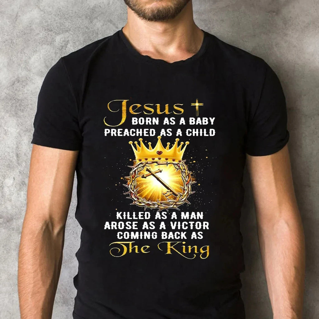 Jesus Coming Back As The King T-Shirt Men's and Women's Short Sleeve Cotton Tees Shirt Men Clothing Summer Blouse Oversize Tops