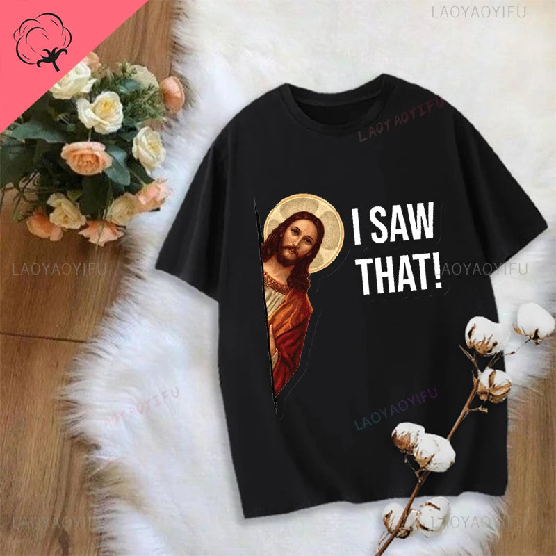 Jesus Vs Satan in A Boxing Match Funny Cotton Men's Clothing Not Today Satan John 14 6 Christian Unisex Street Trend Tshirt