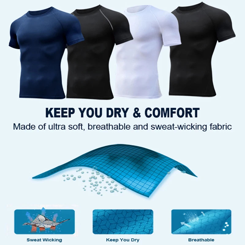 Psalm 23 Cross Print Compression Shirt for Men Sporty Quick Dry Tees Tshirt Tops Gym Workout Fitness Undershirts Baselayers